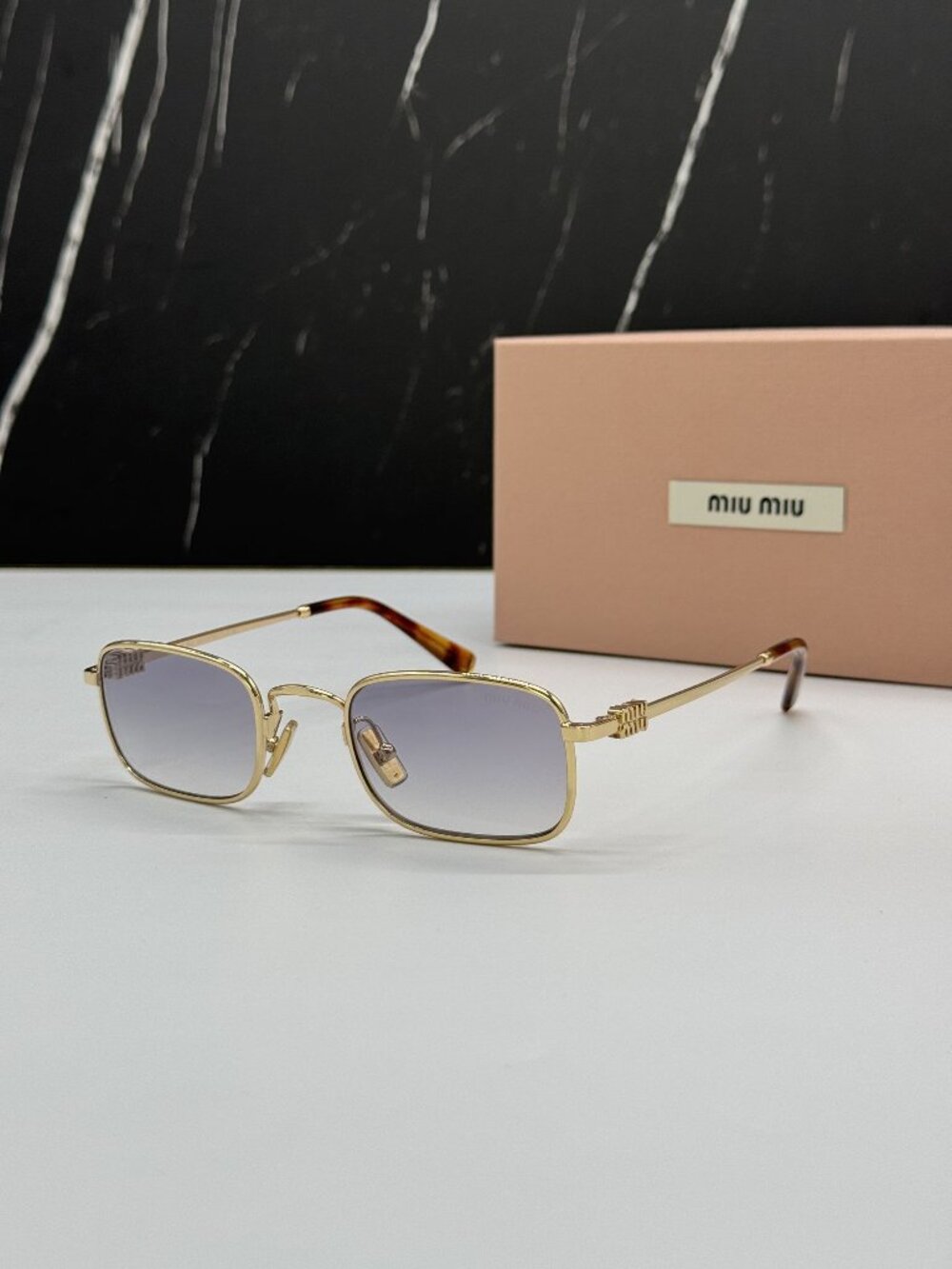 NEW MIU MIU MUA53S 5AK04O GREY GOLD SUNGLASSES MIU MIU MU A53S 5AK04O